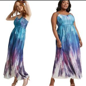 WORN ONCE! Modcloth Watercolor Dress with Pockets size Large